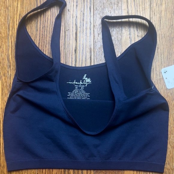 NWT Free People Intimately Scoop neck Crop top M/L Navy Blue - Picture 5 of 7